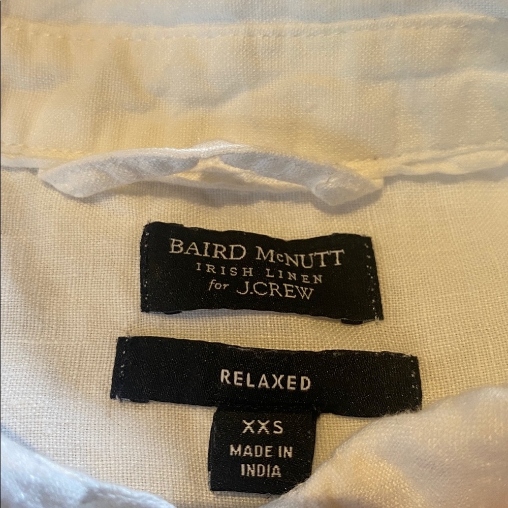 J Crew Capitaine Baird McNutt Irish Linen Relaxed Shirt White XXS - Picture 4 of 10